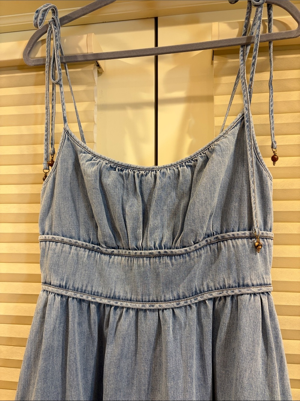 NWOT Zimmermann Light Blue Denim Midi Dress with Tie Straps, Size AU 2 = M - Picture 2 of 11